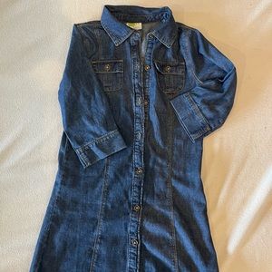 Crazy 8 youth girl size 10 blue denim jean dress EUC
